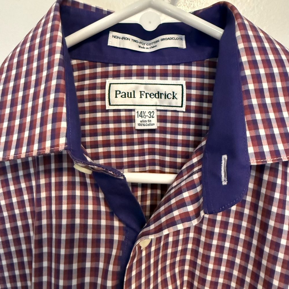 Men's‎ Paul Frederick Shirt - Purple  and Red - Picture 3 of 3